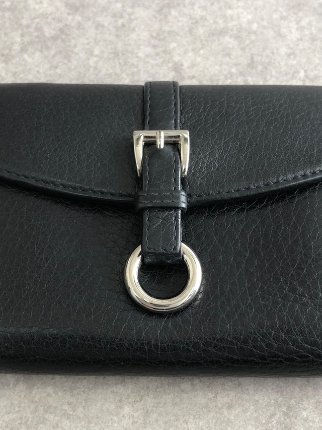 PRADA プラダ 財布 ブラック バックルモチーフ レザー vintage ヴィンテージ オールド k574bi