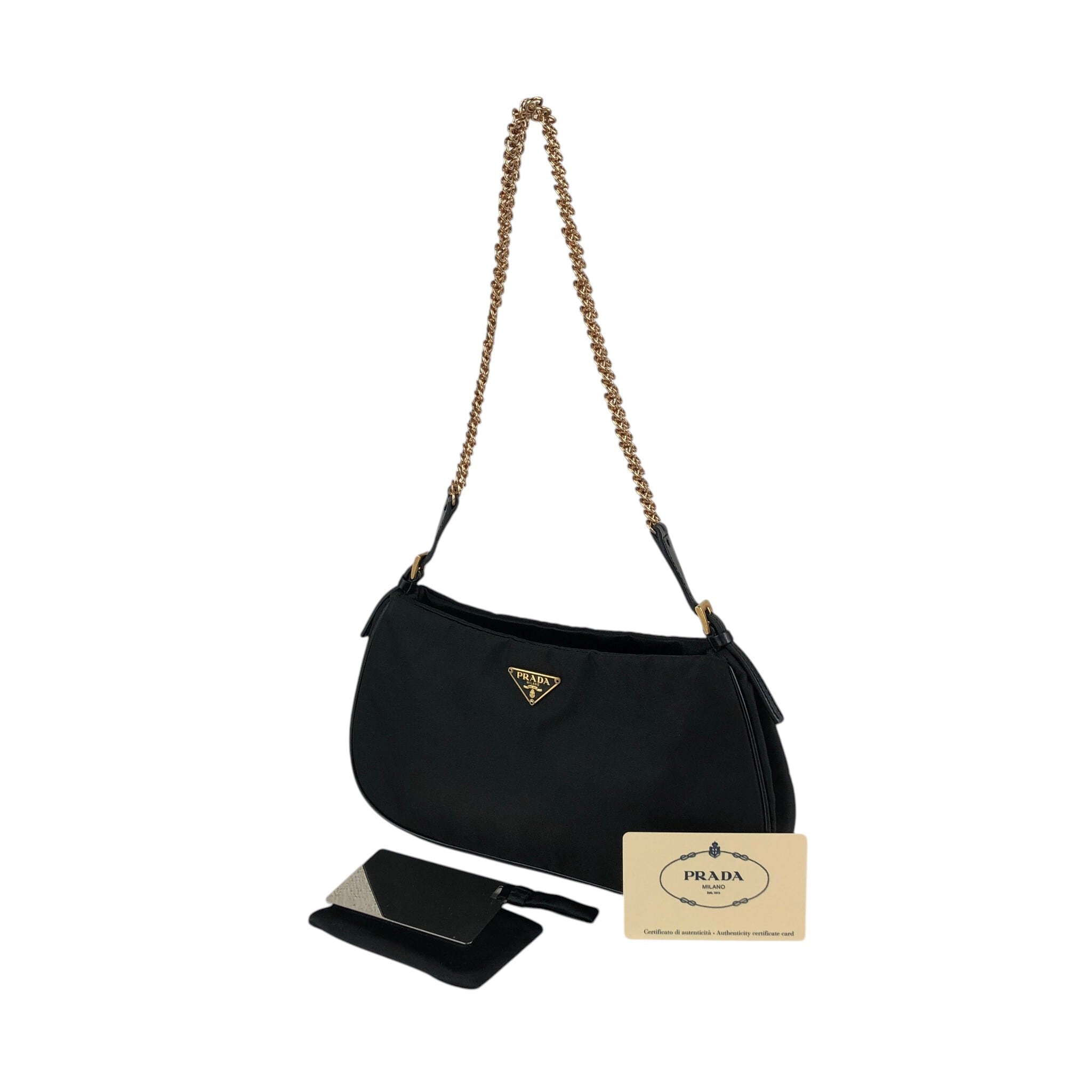 PRADA プラダ ショルダーバッグ ブラック トライアングルロゴ ナイロン