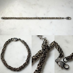 vintage silver Byzantine chain bracelet