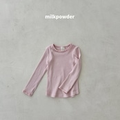 韓国子供服 / 26Autumn / 〖取寄〗milkpowder / もっちりTシャツ / 女子服 *XS~JS*
