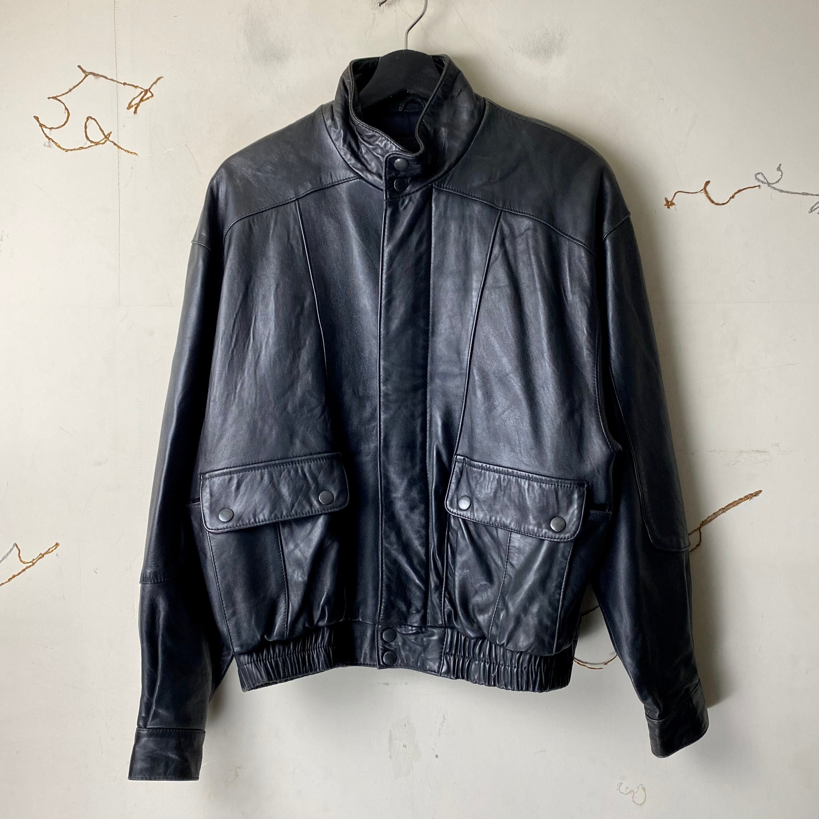old NORTH BEACH LEATHER × MICHAEL HOBAN black leather blouson 