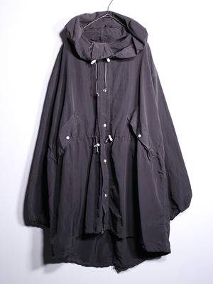 "後染め" stitch design hooded drawstring coat
