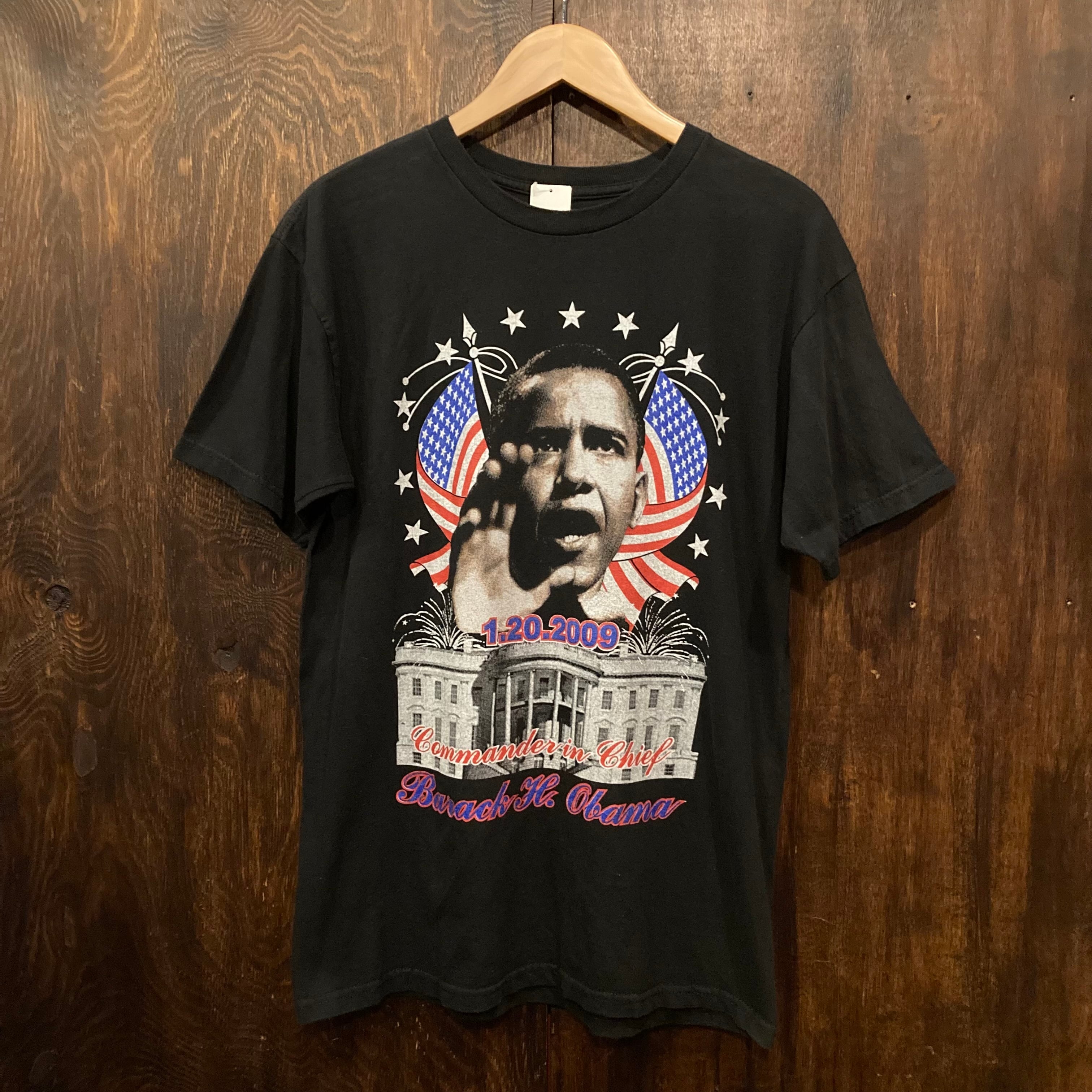 アメリカ古着 Tシャツ 半袖Tシャツ プリントT オバマ Obama 黒 M