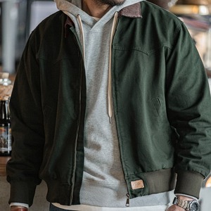 Retro Canvas Ribbed Hem Cuffs Jacket / レトロ キャンバス リブ ヘム カフ ジャケット