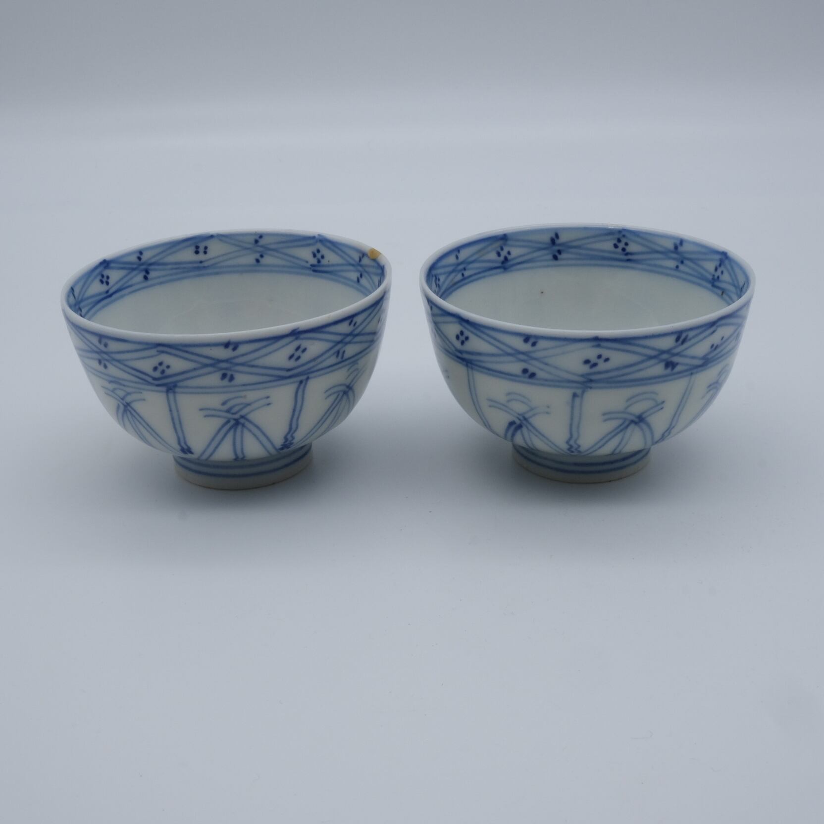 白磁 染付 煎茶碗 2個セット | まるや
