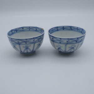 白磁　染付　煎茶碗　2個セット