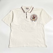 CAPTAIN SANTA キャプテンサンタ 背面プリント デザイン 鹿の子 半袖 ポロシャツ M/ホワイト メンズ