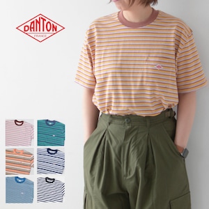 DANTON [ダントン] W POCKET T-SHIRT BODER [DT-C0197TCB-B] ポケットTシャツボーダー・コットンTシャツ・ボーダーTシャツ・LADY'S [2023SS]