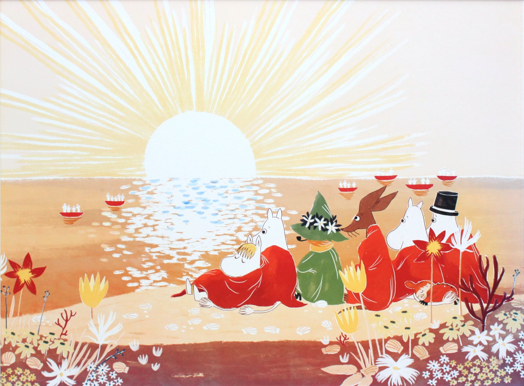 ムーミン 北欧 Karto「サンセット」送料無料 フレーム 展示用フック付アートポスター 絵画 インテリア アート