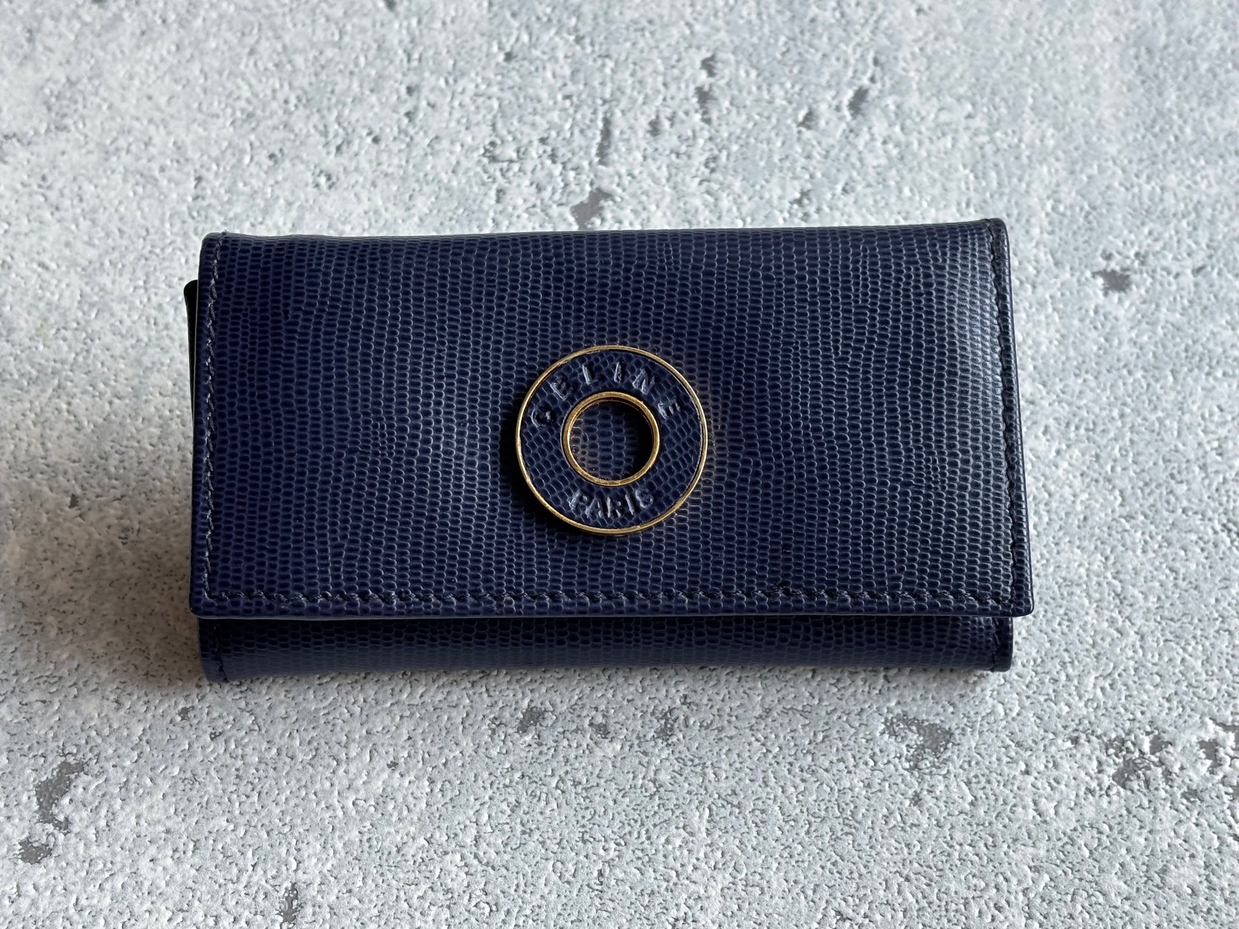 CELINE サークルロゴ キーケース ブルー