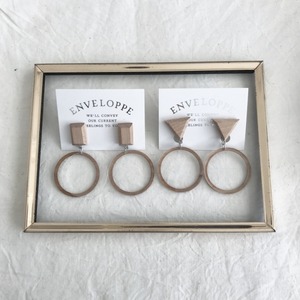 [ ENVELOPPE ] Wood Bijou charm Earring / Rectengle