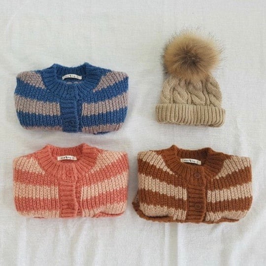 [即納 / season off sale] wide stripe cardigan