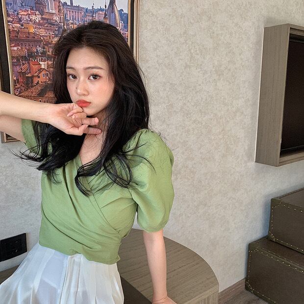 クロスネックウエストリボントップス No.00056 | 7822