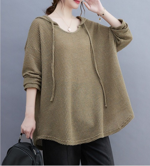 【秋冬新作】ファッショントップス♪グリーン/ブラック2色展開◆#scoofh-28902a7