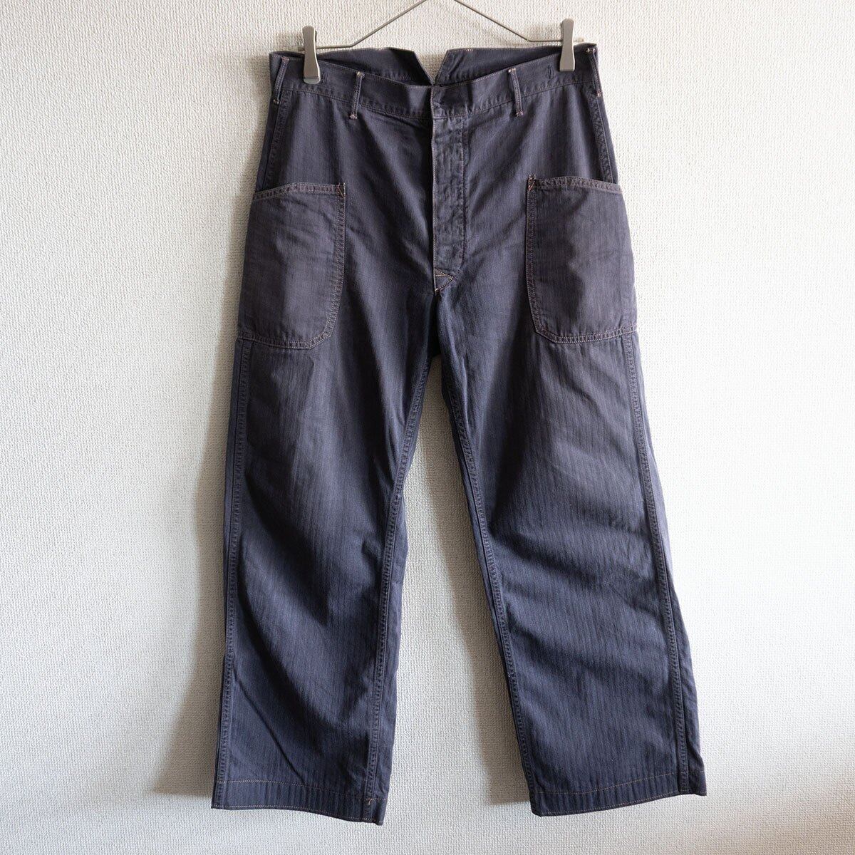 美品】IRON HEART【10.5oz ヘリンボーン ダブルニー ロガージーンズ