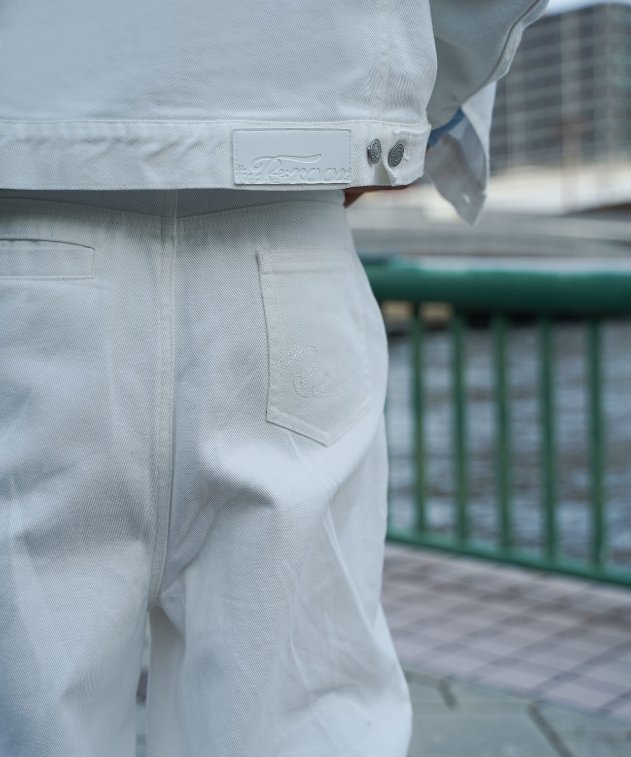 【#Re:room】TUCK WIDE WHITE DENIM ［REP245］