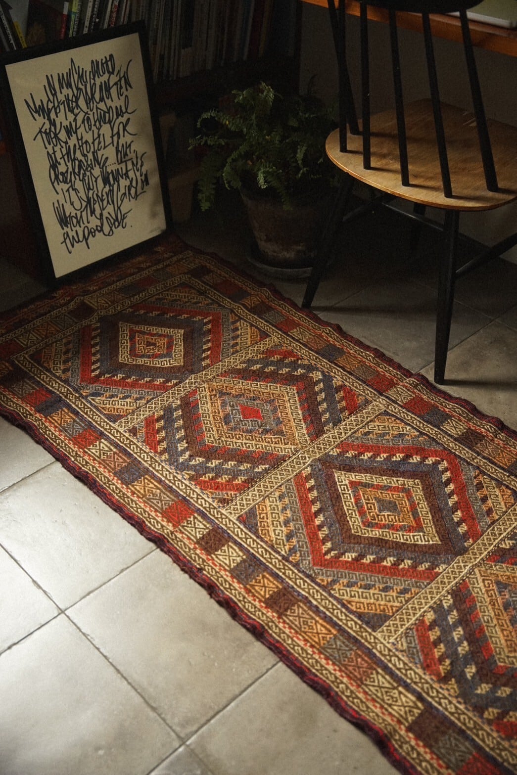 1045 -Semi Antique Baluch sofreh killim