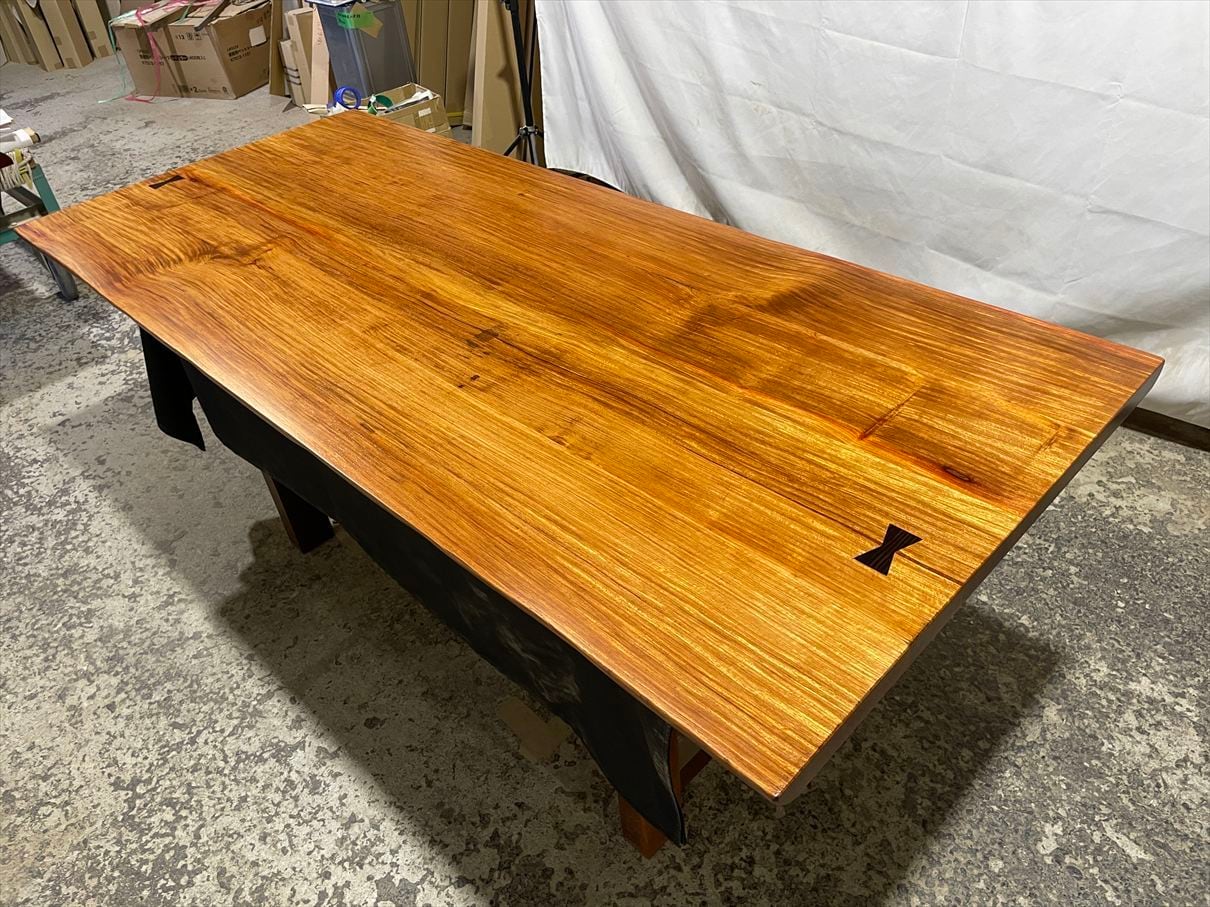 無垢材 乾燥材 飾り台 DIY ベンチ テーブル 本花林4048 無垢ハギ材 黒檀チギリ入り 乾燥材 1920x780