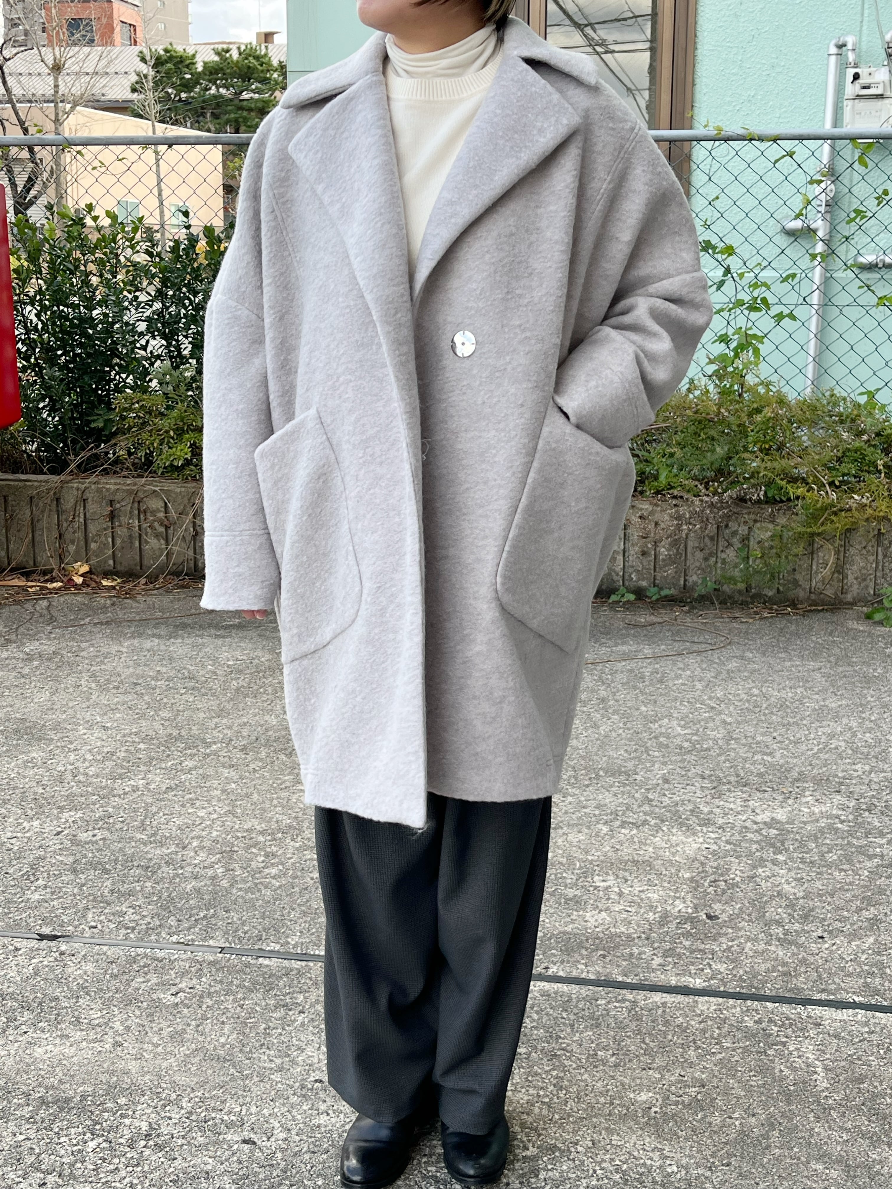 PASSIONE/546431/コクーンシルエットウール混コート(ライトグレー) | QREEQ