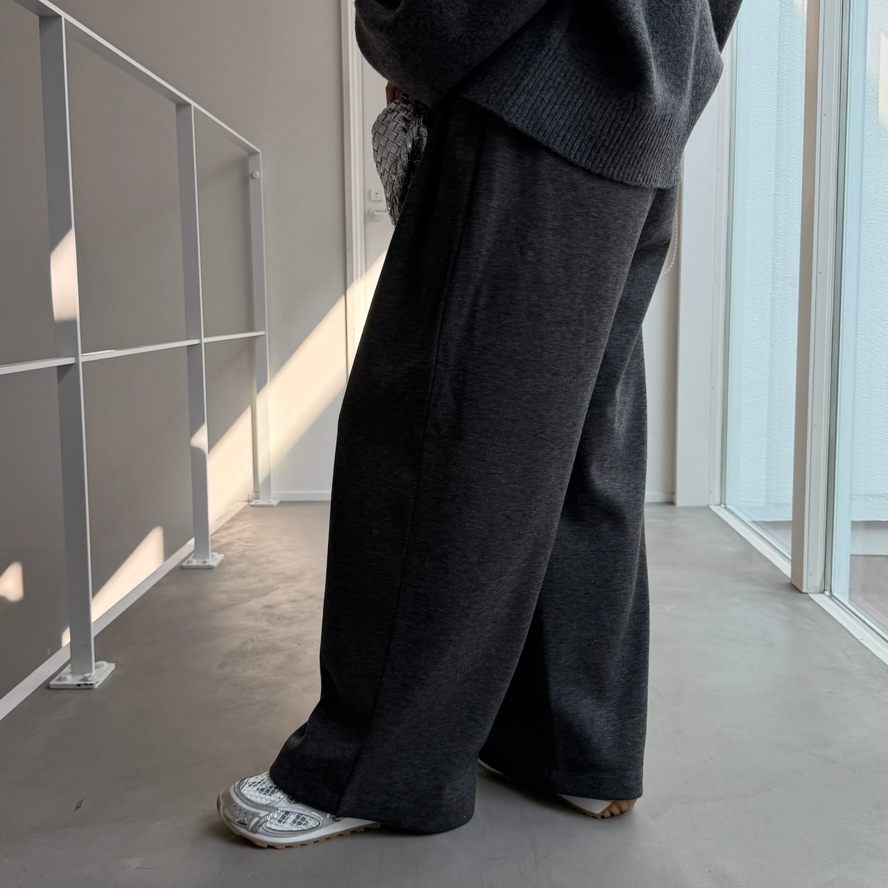 ウォームポンチワイドPT/杢チャコール