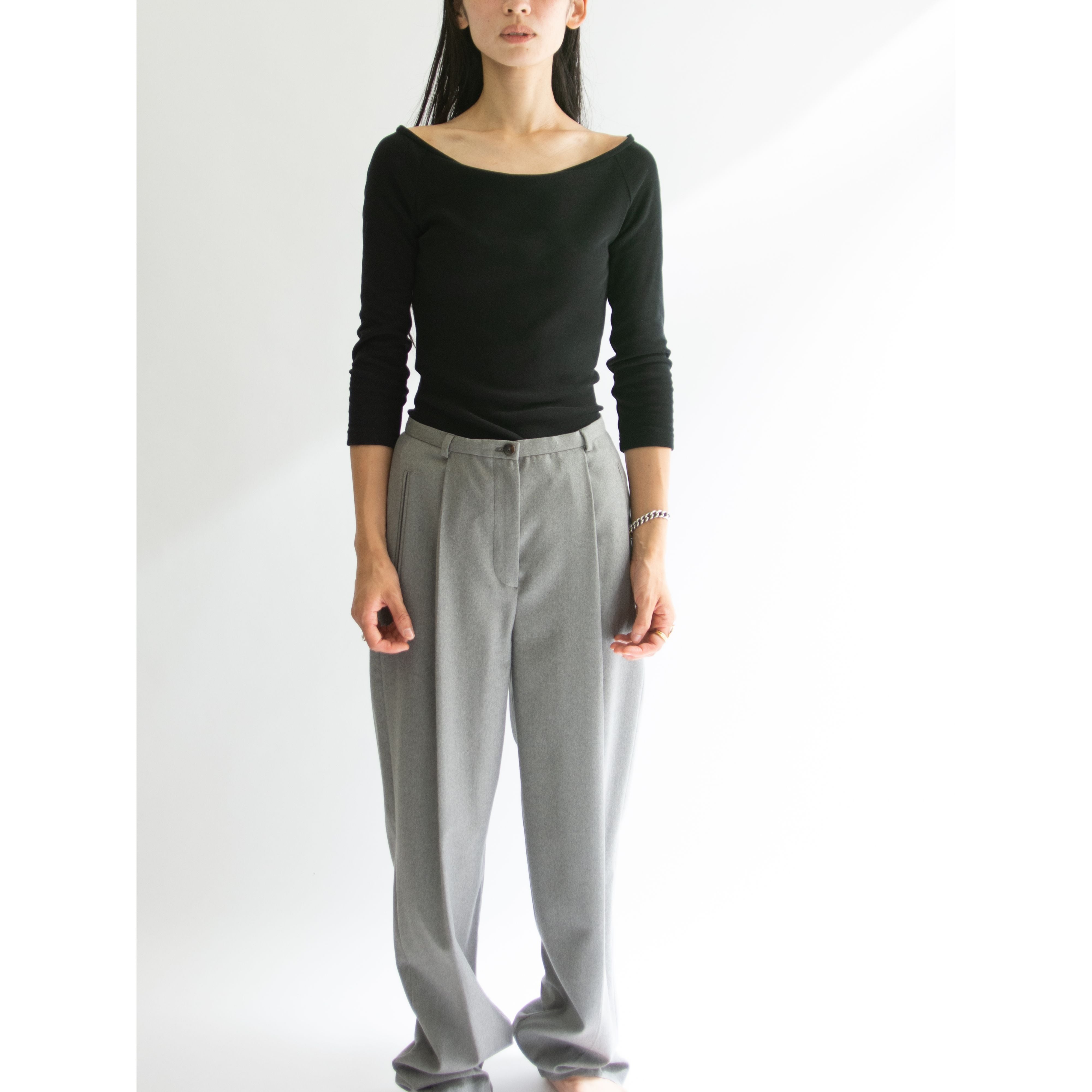 【Jeanne Lanvin】Made in France 100% Cotton Off the Shoulder Top（ジャンヌ ランバン フランス製コットンオフショルダートップス）
