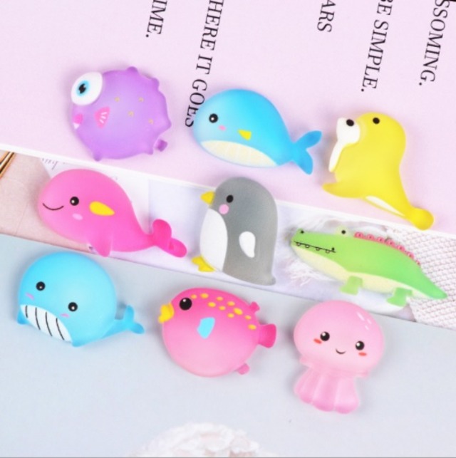 50個 マリンキャラクター くじら ペンギン 等A267