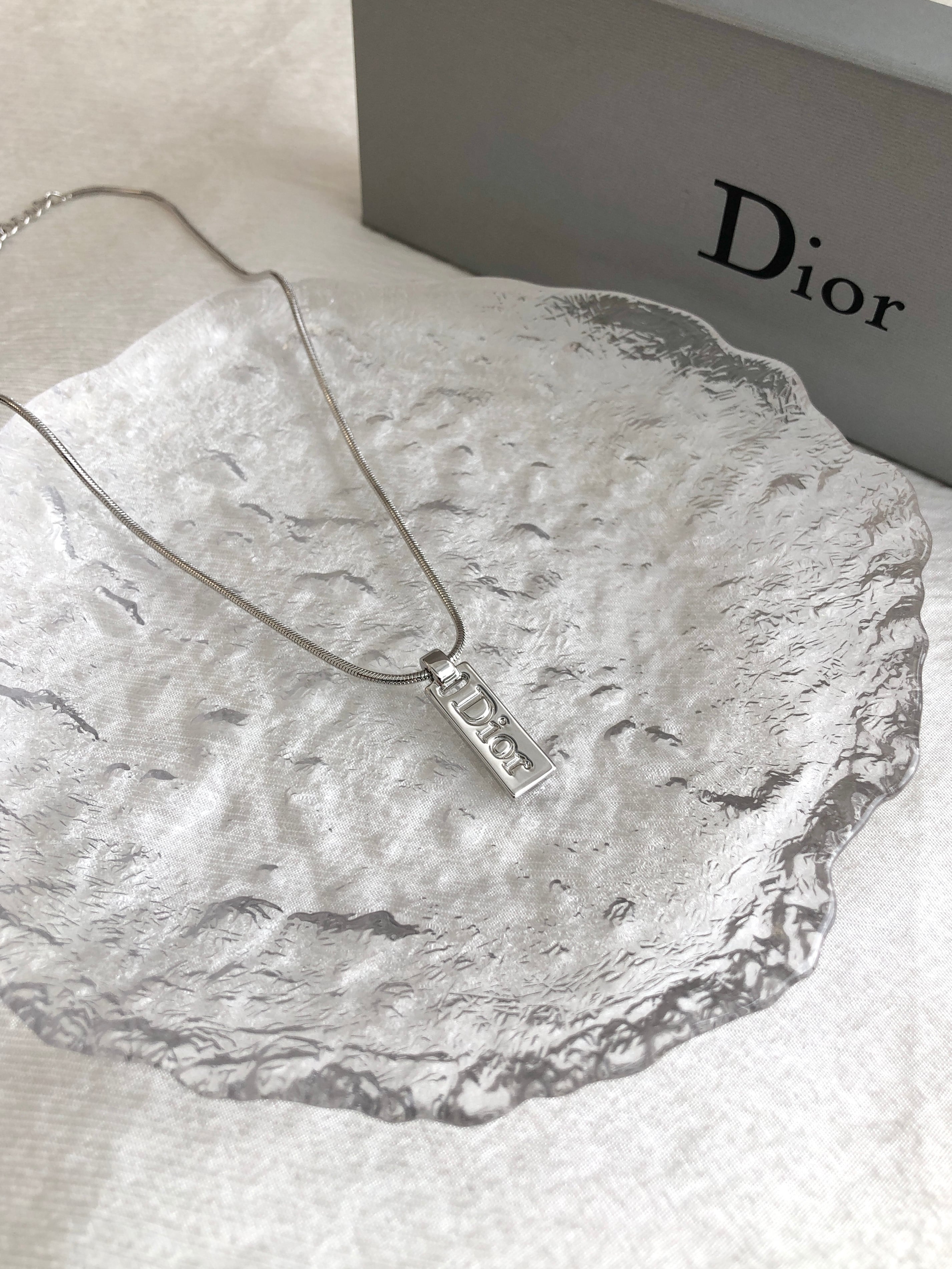 ほぼ新品 クリスチャンディオール 3way 布袋付き シルバー ロングネックレス Christian Dior クリスチャン ディオール ネックレス シルバー DIOR