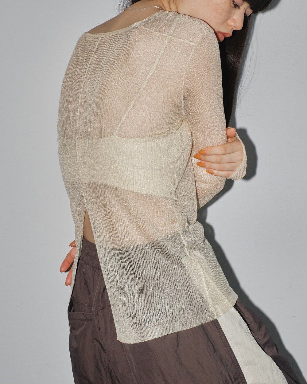 TODAYFUL Slit Sheer Knit スリットシアーニット Black | planet3rd