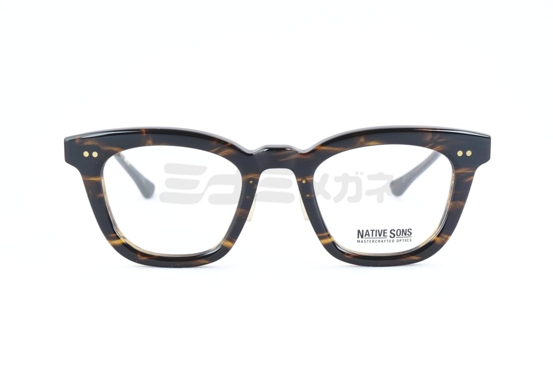 美品 正規 NATIVE SONS Kowalski 2 眼鏡 727P▲ NATIVE SONS メガネ Kowalski 2 Col.Gasoline PL-061F ウェリントン