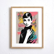 Audrey Elegance｜モダン×ポップなオードリー風アートポスター｜上品な存在感で空間を華やかに｜｜A2ポスター