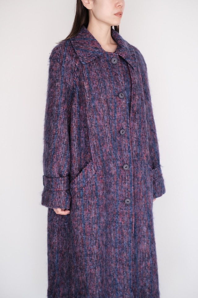 VINTAGE / 70s-80s Mohair Check Over Coat