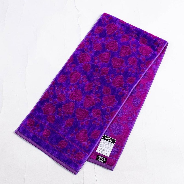 タオル　横浜ナナ　湘南ナナ　NANA　フェイスタオル ハーフ　ローズ２柄　パープル濃パープル　nn-fth11-U