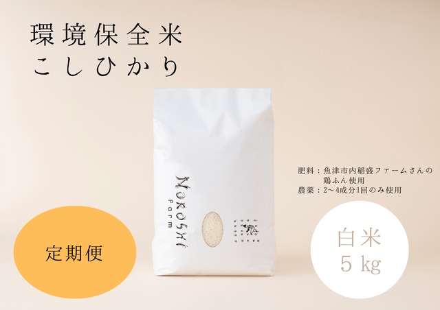 【R7年度産】【毎月届く環境保全米☺】コシヒカリ　白米5kg