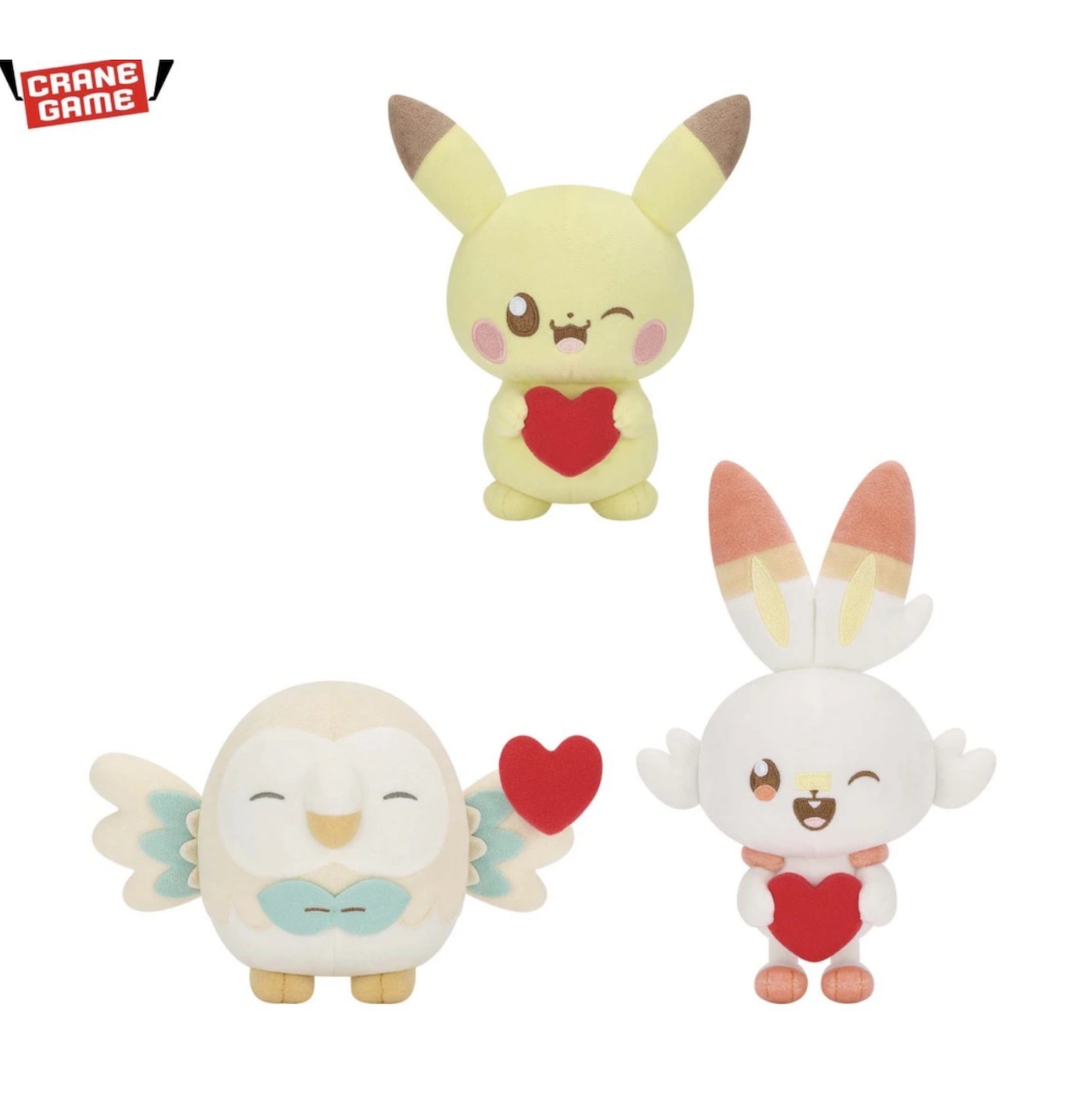 ポケピース ぬいぐるみ Mellow Heart ピカチュウ ヒバニー モクロー ポケピース ぬいぐるみ Mellow Heart～ピカチュウ・モクロー・ヒバニー