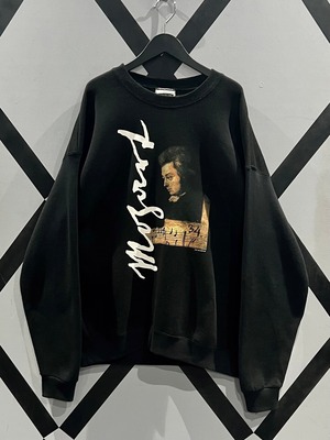【X VINTAGE】"Lee" 90's Mozart Print Design Loose Sweat  Shirt