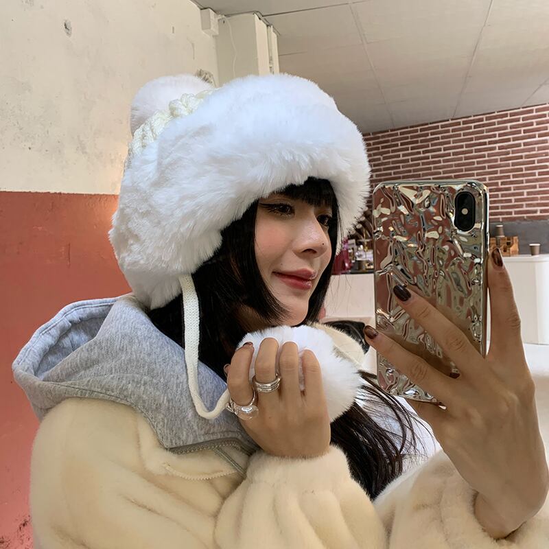 ウールオータムウィンターニット 帽子 大人ガーリー スウィート キュート カジュアル 秋物 冬物 ブラック・アイド・ピーズ23652871190