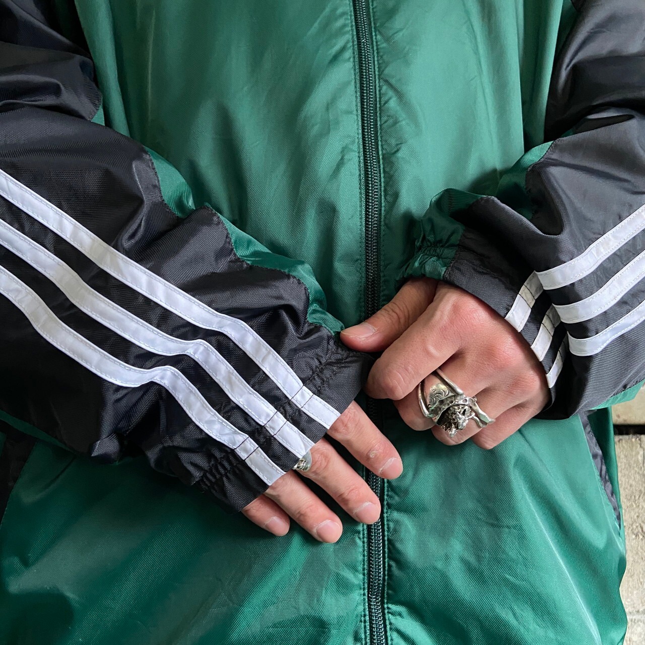 00年代 adidas アディダス ワンポイントロゴ 刺繍 サイドライン 