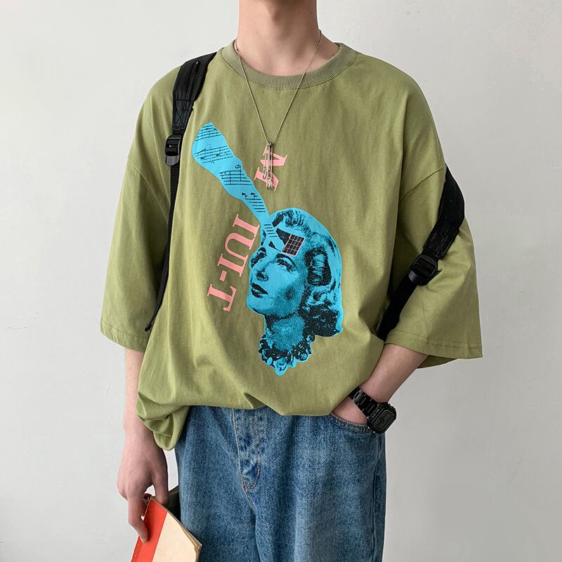 全3色 Tシャツ カットソー プリント カジュアル シンプル