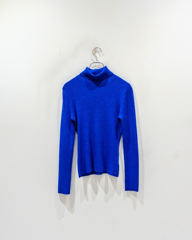 GLITTER RIB KNIT / BLUE