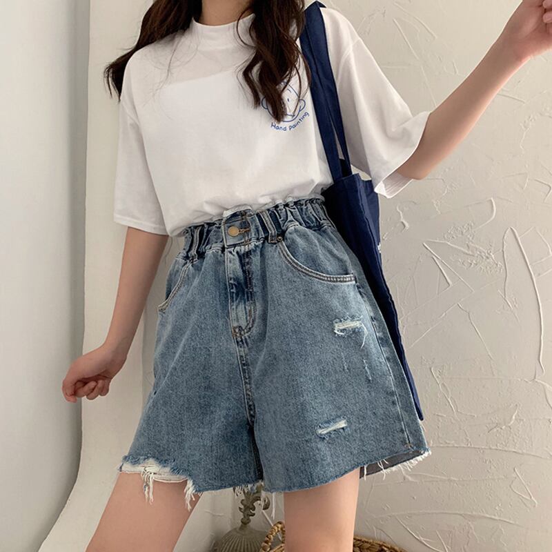 ウェストワイドレッグパンツ ストレッチショーツ サマールーズ エラスティック 伸縮 夏物 ブルマー ワイドパンツ クレセントシティ10280236608