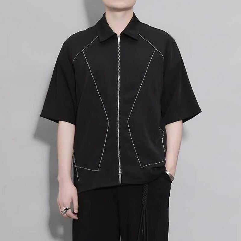 ラインデザイン半袖シャツ シャツ 半袖 10028