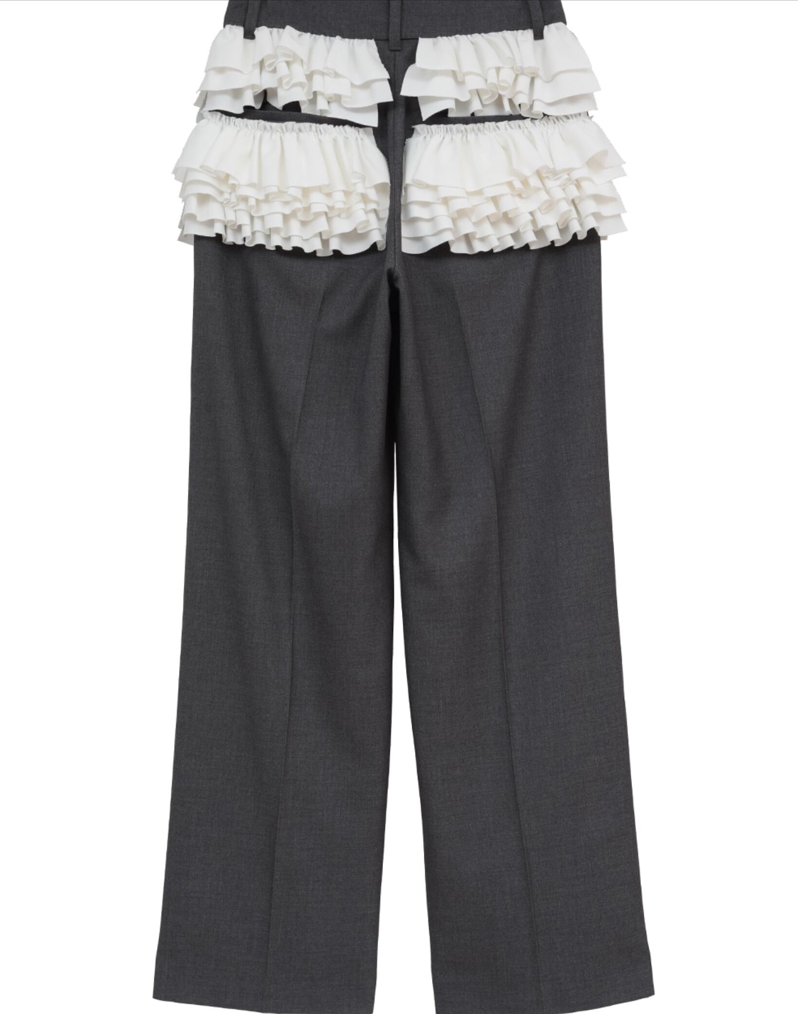 CLANE FRILLED SLACKS GRAY | FLICKA ASHIYA