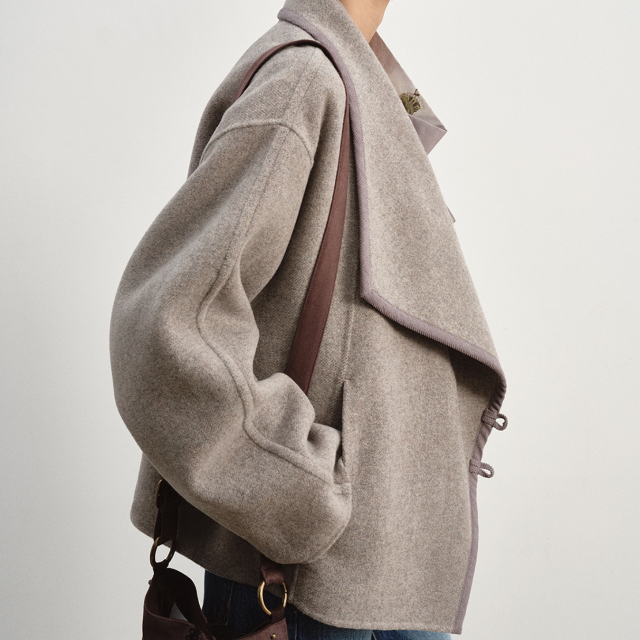 Drape Front Wool Jacket T3764