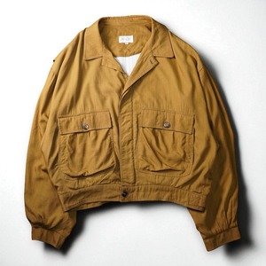 Euro vintage short length zip up blouson "BROWN"