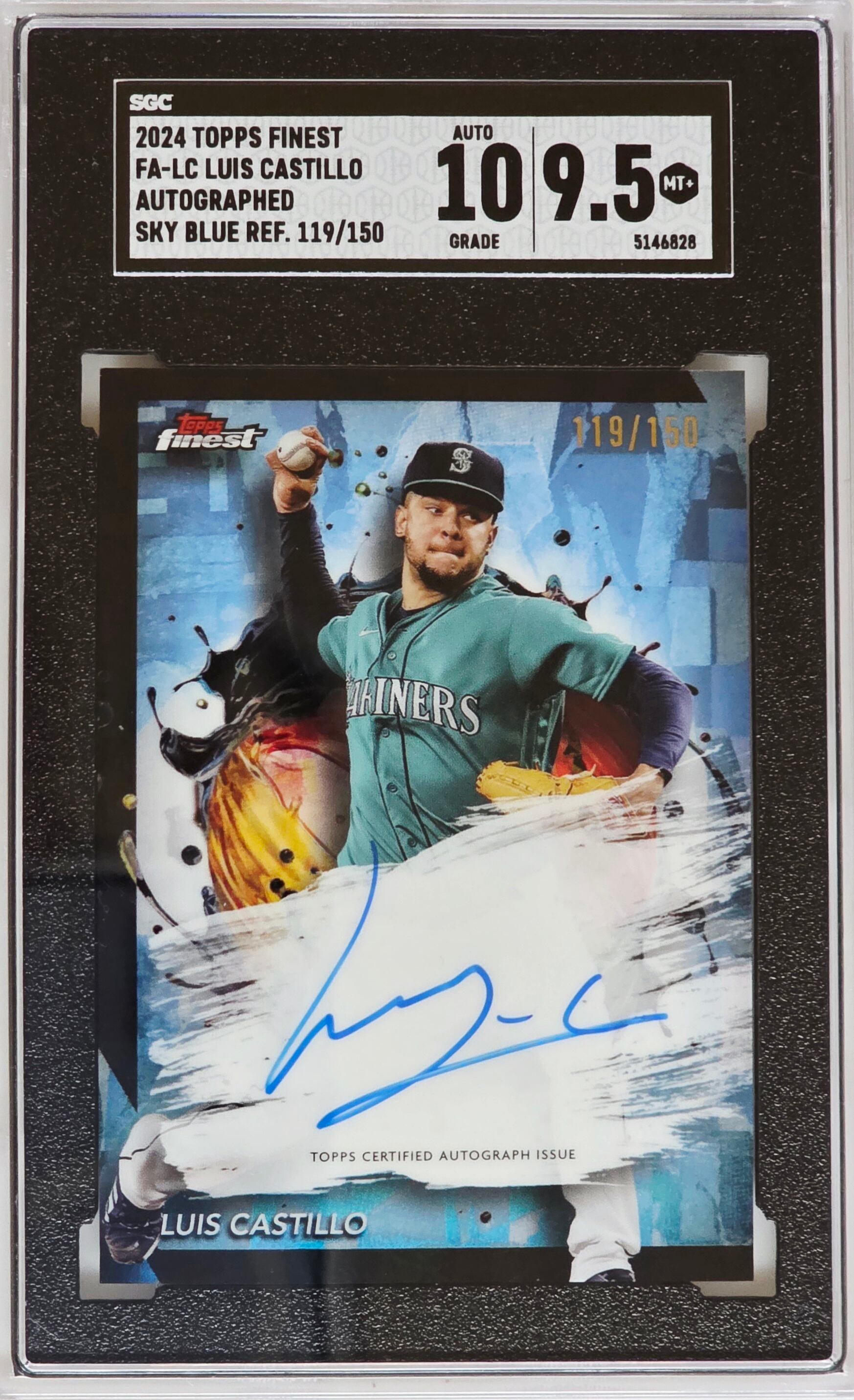 SGC 9.5】ルイス・カスティーヨ | 2024 Topps Finest FA-LC Sky Blue
