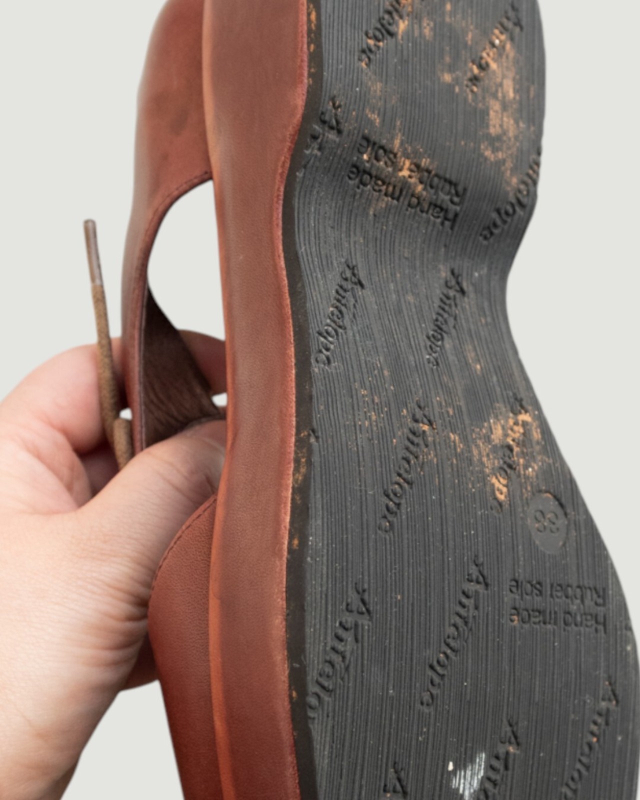 【古着】ブラウン レザーサイドカットシューズ - 11