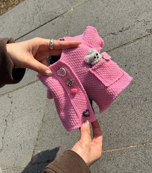 SM.M/在庫確保済【COZY N】Toy Knit Cardigan Pink