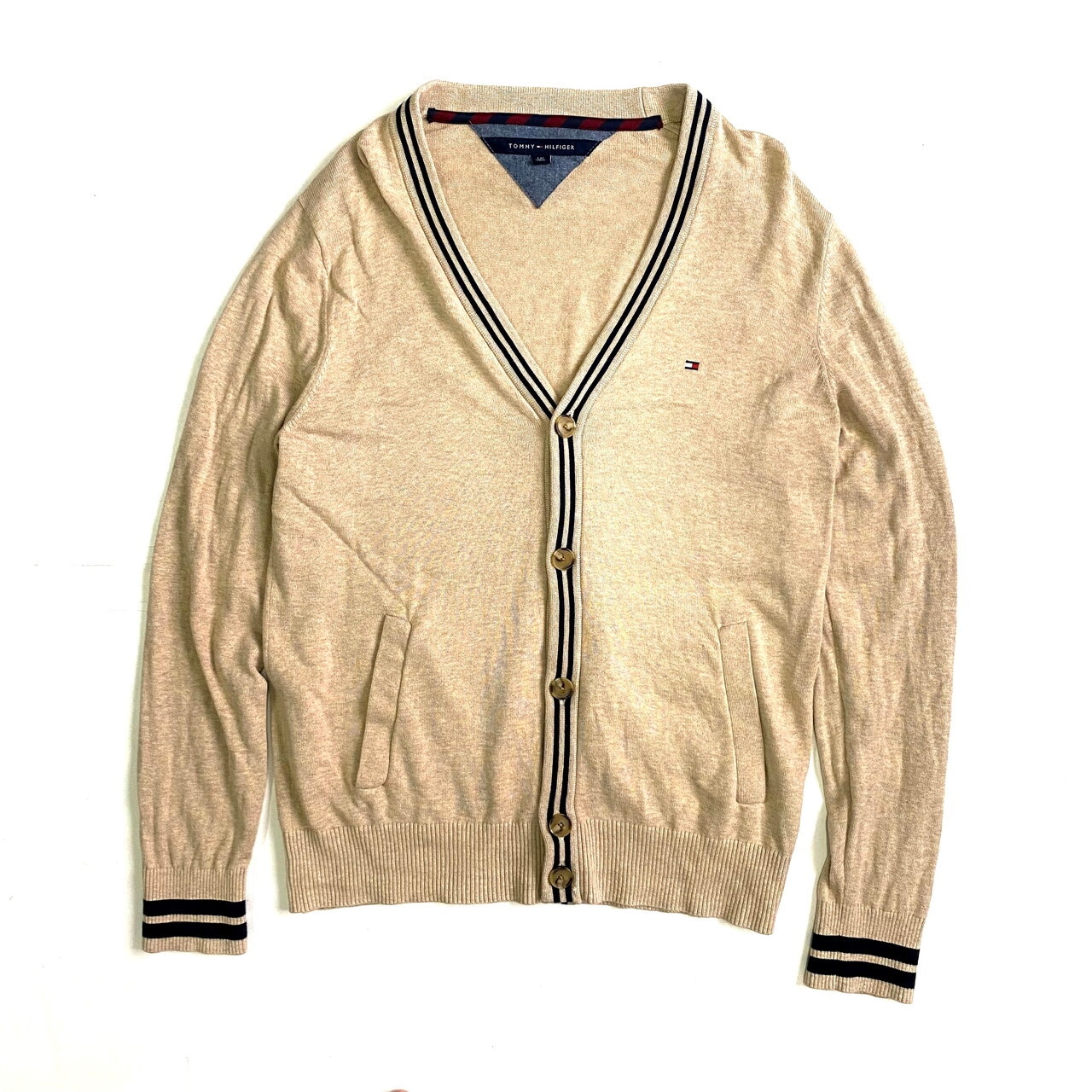 TOMMY HILFIGER トミーヒルフィガー Vネック コットンニット 