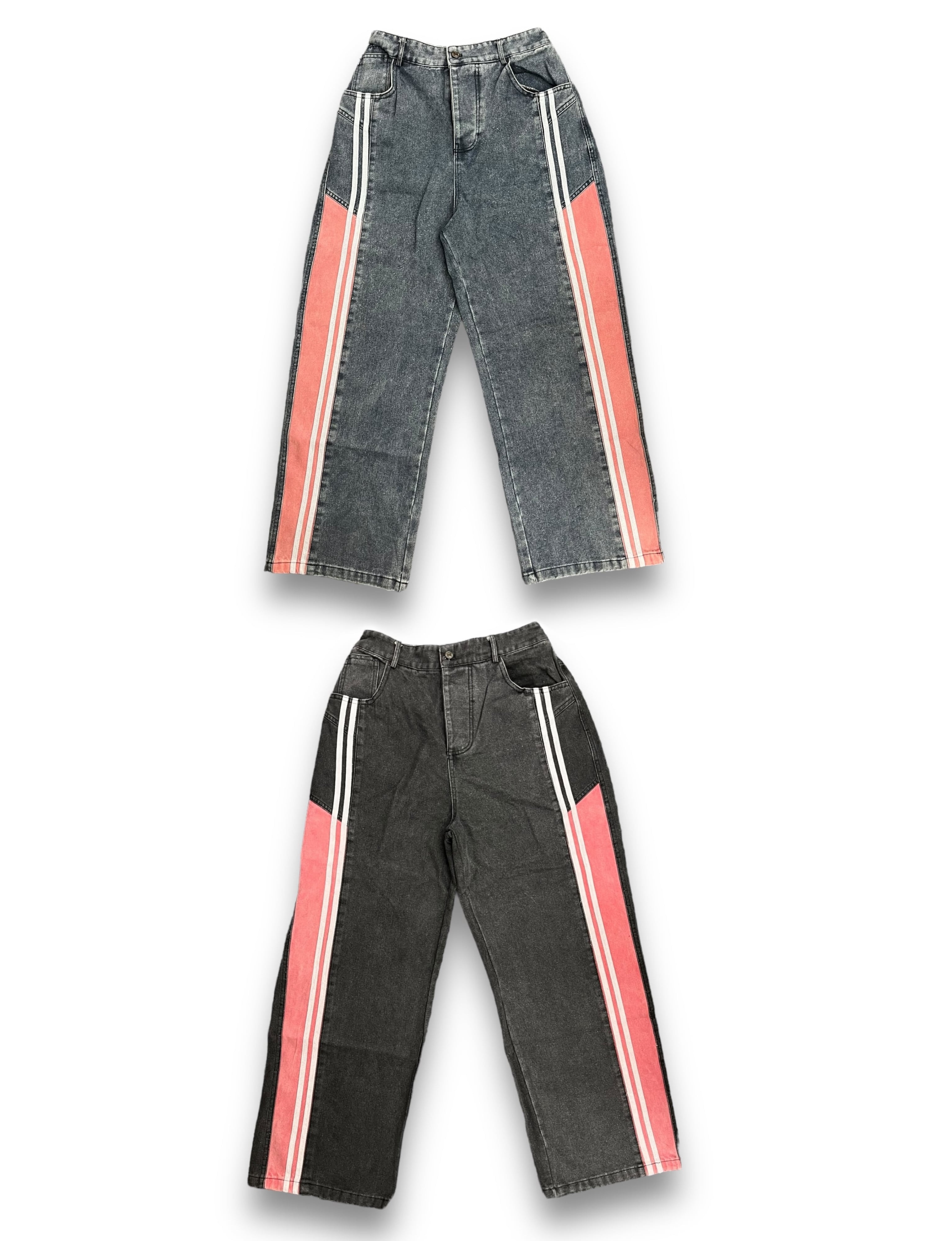 【PLANET STUDIO】pink track buggy denim pants(2colors)