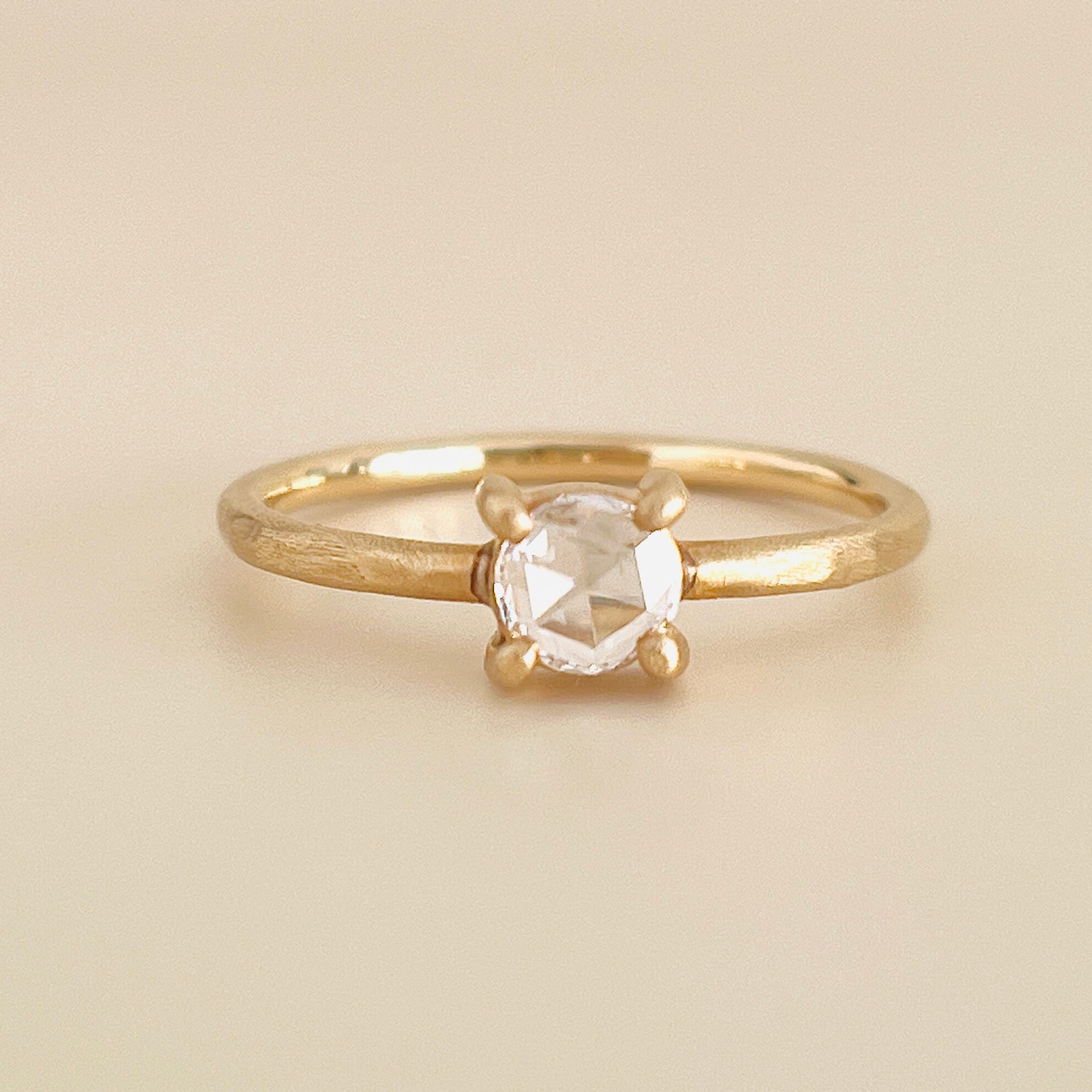 ローズカット ダイヤモンドリング A 0.145ct K18イエローゴールド  